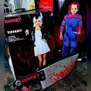 Chucky And Tiff Halloween Couple Costume Package | Chucky Size L/XL Tiff Size S